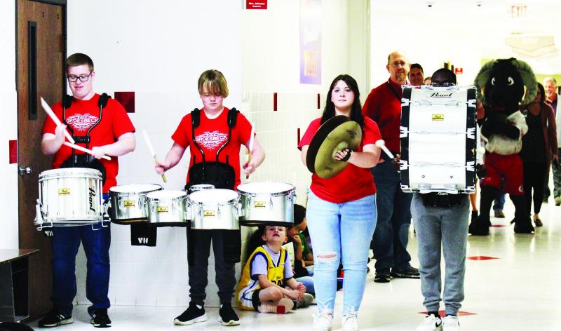 The Groesbeck High School Drumline made a special trip to H.O. Whitehurst Elementary on Wednesday, March 29 to add a bit of excitement to the announcement of a large technology grant awarded to instructional coach Kelley Copeland. Alexandra Cannon photos/ 3…2…1… Action: Teach!