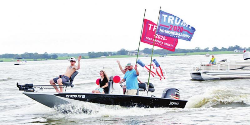 Fans of President Trump as well as water lovers took to Lake Limestone for a Trump Boat Parade Saturday, Sept. 5. Photo by Roxanne Thompson/ Groesbeck Journal Trump support boat parade attracts 100-200 boats to Lake Limestone