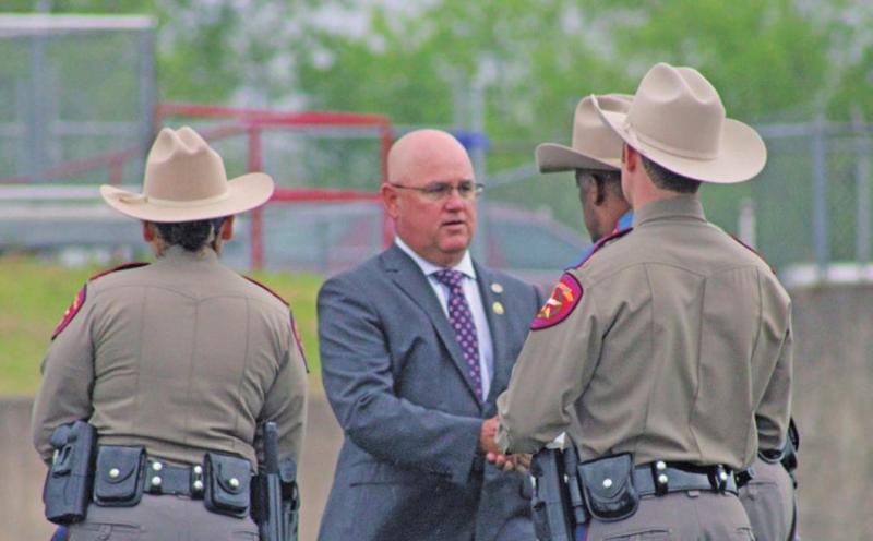 Kyle Kacal, House District 12 representative, attending the funeral of Trooper Chad Walker at Goat Stadium on Wednesday, April 7. Put on the full armor of God