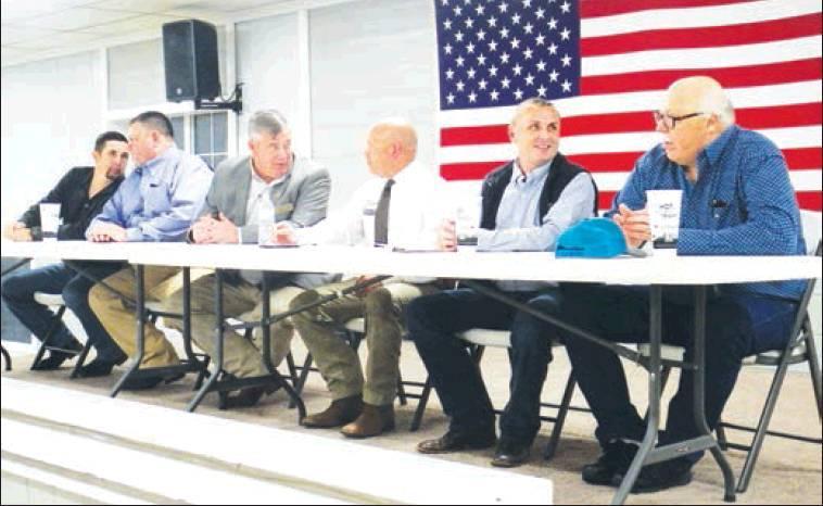 Candidates for Limestone County Sheriff, County Commissioner (Precinct 3), and County Constable (Precinct 1) Pictured left to right Candidate Allan Stewart, Scott Smith (incumbent) for Constable Precinct 1, Murray Agnew, Chris Henson for Limestone Co. She Kosse holds meet the candidates night as County Primary Elections approach