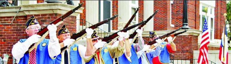 Members of Groesbeck’s American Legion Post 288 give a 21-gun salute at the Veterans Day event held in 2019 on the south side of the Limestone County Courthouse. Currently four M-1 Garand ceremonial rifles belonging to American Legion Post 288 are still Information wanted on theft of ceremonial rifles