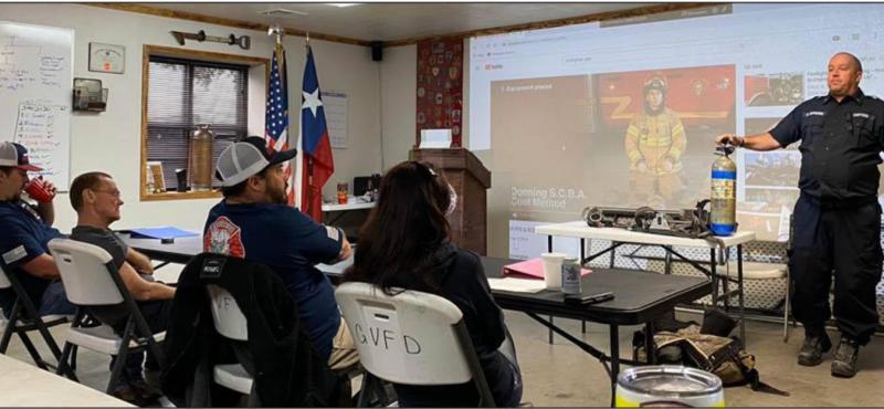 LEFT: Groesbeck Volunteer Fire Department recently underwent training for new recruits Saturday, April 18. A total of five candidates completed departmental organization, personal protective equipment and self-contained breathing apparatus portions of the Groesbeck firefighters to host benefit May 9