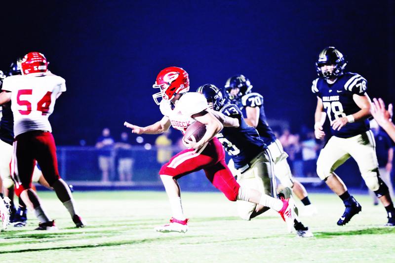 The Bulldogs mounted a lengthy drive, but Casen Crane ended that with an interception at the Groesbeck 15-yard line. Angela Crane photo. Article Image Alt Text
