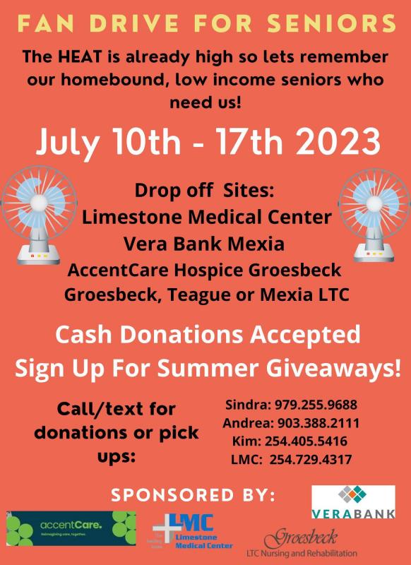 A group of local agencies have sponsored an annual fan drive to help beat the heat from Monday, July 10 through Monday, July 17.