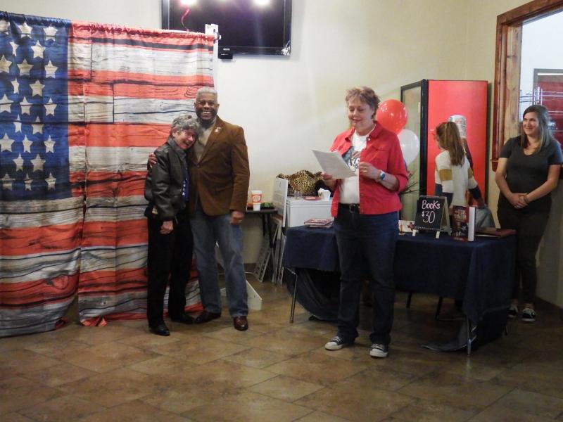 After Lt. Col. Allen B. West spoke and responded to questions at the Saving Texas Values Event at the Kosse Community Center on February 13, he stuck around to spend time with the guests who wanted a picture, autograph, or additional information. Article Image Alt Text