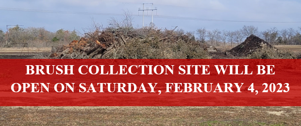 The City of Groesbeck brush collection site will be open Saturday, Feb. 4, from 8:00 a.m. until 12:00 p.m. for cleanup efforts after the recent winter storm.