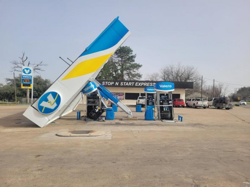 In addition to power outages and dust, the storm caused damage at local businesses. At Start N Stop Express #4, located at the corner of Hwy 164 and FM 937, the gas station’s canopy was ripped off by high winds, causing significant damage. Contributed photo/Chris Henson In addition to power outages and dust, the storm caused damage at local businesses. At Start N Stop Express #4, located at the corner of Hwy 164 and FM 937, the gas station’s canopy was ripped off by high winds, causing significant damage. Contributed photo/Chris Henson