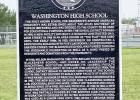 Washington High School historical marker and memorial site donations