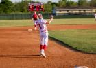 Kovan Ferguson snags a ball on the hot corner for the second out in the first inning. Ferguson drew two walks in the game, in which Groesbeck fell 5-1 against Franklin. Nuno Selvera photos/Groesbeck Journal Goats Baseball Still Seeking Playoff-Clinching Victory