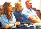 NextEra Energy representatives, from left, Melissa Bruni, Brittany Bruce, and Trey Hanner respond to several questions by Limestone County Judge Richard Duncan regarding the Hubbard Wind Project during commissioners court meeting Tuesday, June 23. Photo b Commissioners move forward on wind project; endorse watershed site repair