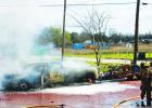 Vehicle fire knocks out power to Courthouse