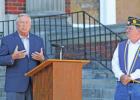 RIGHT: American Legion Commander Russ Foster Limestone County Judge Richard Duncan are shown at the Veterans Day Ceremony Nov. 11 at the Limestone County courthouse. A Veterans Honor and Sacrifice