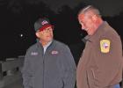 LEFT: Mexia City Manager Eric Garrety and Limestone County Sheriff Agnew share a laugh at the annual Navasota River Bridge Lighting on Monday, Dec. 6. Officials officially light the Navasota River Bridge