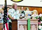 Frank Parker, of Mexia, and other members of Mexia’s First Presbyterian Church choir, perform songs written by Cindy Walker at a special event on Saturday, July 22, part of Cindy Walker Days in Mexia on July 21-22. Some members of the choir, including P Cindy Walker Days hymn sing