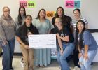 Josephine Caldwell, Kamryn Curry, Nayeli Merino, GHS Nurse Mychal Masters, Kaleigh Wolf, Mallory Meyers, and Marisol Guerrero pose with their hard earned Carter BloodCare Grant check and Stephanie Jardot of Carter BloodCare. Photo Courtesy of GHS Josephine Caldwell, Kamryn Curry, Nayeli Merino, GHS Nurse Mychal Masters, Kaleigh Wolf, Mallory Meyers, and Marisol Guerrero pose with their hard earned Carter BloodCare Grant check and Stephanie Jardot of Carter BloodCare. Photo Courtesy of GHS
