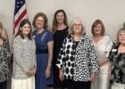 Installation of Officers for years 2022-2024 by Honorary Regent Kay Alston (l-r) Regent, Diane Pullin, First Vice Regent, Nancy McSwane, Second Vice-Regent Marsha Black, Chaplain, Felicia Hancock, Recording Secretary, Mary Marcotte, Corresponding Secretar Notes from the Jonathan Hardin Chapter NSDAR Meeting