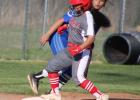 Groesbeck’s Kassandra Guerrero (13) reaches third base in a game against Crockett last week. Guerrero scored three runs to help the Lady Goats to a 20-1 victory. Slugging Lady Goats pound out two wins in district play