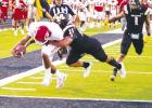 ABOVE: A Groesbeck runner stretches for the endzone during the second game of the season against McGregor on Friday, Sept. 2. Groesbeck shuts down McGregor, 28-14