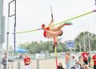 Mattie Wilson goes up on a pole vault attempt. Wilson used a fourth place finish at the district meet to qualify for the area meet. Photos by Edgar Estrada/Groesbeck Journal Groesbeck’s Rogers, Corn advance to regionals in shot put