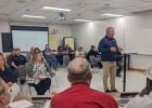Representatives from Hellas (pictured) and Symmetry Sports Construction both made convincing proposals for upgrading GISD baseball and softball fields to turf at the board meeting on Monday, February 28, but with total costs estimated between $1.5-2 milli GISD Board Improves Pay Schedule for Salaried Staff, Considers Facility Projects and Changes to Athletic Department
