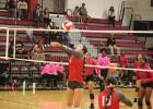 Lady Goats split two volleyball matches in district play