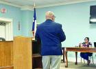 Groesbeck Public Works Director Keith Tilley explains the nature of the changes to the Water Conservation Plan at the Council meeting on Tuesday, June 17. Photo by Alexandra Montoya /The Groesbeck Journal