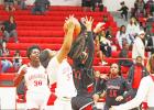 Groesbeck freshman Akyra Brooks (35) grabs a rebound over Mexia’s Haylee Fitch (11) as Lady Goats CC Williams (30) and Makayla Banks (2) look on during the district-opener at Groesbeck on Tuesday, Dec. 5. The Lady Goats fell to Mexia, 63-20. Lady Goats lose district opener, finish 3-2 at Leon tourney