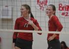Groesbeck twin volleyball players Breann Connally (left) and Brandi Connally take a breather during a match last fall. The duo will be playing in the Fellowship of Christian Athletes Victory Bowl volleyball match June 12. Groesbeck Journal file photo by S Four Lady Goats to particpate in Victory Bowl contest soon
