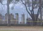 Caney Creek Lodge continues to smolder on Sunday morning, January 24, after the structure burned down on Saturday night. The 9,500 square foot lodge was a complete loss. Photo by Mitchell Pate. Article Image Alt Text