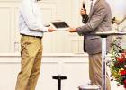 FBC Pastor Keith Collier presented with a plaque honoring First Baptist Church Groesbeck’s 150 years by Dr. Jim Richards, Executive Director Emeritus of the Southern Baptists of Texas Convention. Tom’s Topics