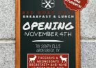 The Red Goat Café will be open Tuesdays and Wednesdays, with breakfast served from 8:15 to 10:15 a.m. and lunch available from 11:00 a.m. to 1:00 p.m. The Red Goat Café will be open Tuesdays and Wednesdays, with breakfast served from 8:15 to 10:15 a.m. and lunch available from 11:00 a.m. to 1:00 p.m.