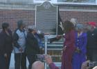 A group of spectators, including descendants of Medlock, watch as Limestone County Judge Richard Duncan reveals the historical marker. Photo Courtesy of Kamyrn Medlock A group of spectators, including descendants of Medlock, watch as Limestone County Judge Richard Duncan reveals the historical marker. Photo Courtesy of Kamyrn Medlock