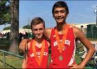 Contributed photo/ Lori Kelley Middle school cross country runners Legend Kropfeld and Brayden Ramirez proudly display their medals from the Teague meet. They placed 14th and 8th respectively. More than 75 runners in their race. Article Image Alt Text