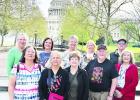 Standing in front of the U.S. Capitol are: (Back l-r) Donna Gipson, Cindy Hillis, deLou Corbitt, Sheree Wood, Ray Jones; (front l-r) Masami Lemaster, Hanida Oliver, Sharon Wilson, Don Corbitt, Connie Jones