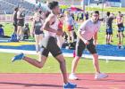 Randy Canady, a 2019 graduate of Groesbeck High School, being cheered on by his coach. Contributed photo Article Image Alt Text