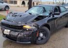 The Groesbeck Police Department cruiser after the collision. Contributed photo/Groesbeck Police Department Groesbeck patrol car involved in collision