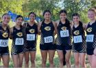 The Coolidge Varsity Girls placed fourth out of 13 teams last week at the Hubbard Invitational cross-country meet. Pictured left to right are Mariah Johnson (906), Lysette Fabilla (910), Anayeli Martinez (911), Nathalie Molina (909), Genesis Molina (905),