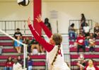 Groesbeck’s Caroline Mathis pushes the ball over the net during a District 20-3A volleyball match against Mexia at the Mexia High School gym Friday, Sept. 16. Photos by Nuno Selvera/For The Groesbeck Journal Lady Goats take the measure of Mexia in four sets