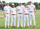 Groesbeck Goat seniors are honored on Friday night, April 17, before the game. Pictured are Jaxon Jones, Nick Sanchez, Reicher Roach, Reid Stevens, and Brayden Urban. Photo contributed by Brandi Getz Groesbeck Goat seniors are honored on Friday night, April 17, before the game. Pictured are Jaxon Jones, Nick Sanchez, Reicher Roach, Reid Stevens, and Brayden Urban. Photo contributed by Brandi Getz