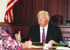 Limestone County Judge Richard Duncan led the Commissioners Court meeting on Tuesday, Oct. 11, where they approved replat requests, polling places and service agreements. Photos by Katecey Harrell/ Groesbeck Journal Limestone County commissioners approve replats, polling place, service agreement