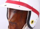 This is a special trophy for the overall fastest time, a custom Groesbeck Grand Prix helmet by Pacto Vintage Helmets. Groesbeck Grand Prix of Motoring set for September