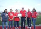  Tom Hawkins was honored by the Groesbeck Ex-Students as the 2023 Homecoming Parade Marshall in attendance with his sister, Martha Stone at the pregame ceremony Friday, Sept. 15, 2023. 
