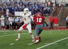 Senior linebacker Brayden Bradley (10) blasts Bullard quarterback Cleet Bowman stopping a Panthers drive in the first half of Friday's 24-21 victory over Bullard. Photo by Todd Boyd/Special to the Journal