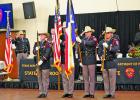 Texas DPS Honor Guard presentation of flags during a special private dedication ceremony held in Groesbeck on Nov. 8 in honor of the late Trooper Chad Walker.  