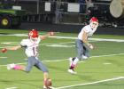Groesbeck’s Dylan Rand gets ready to kick the ball during the Goats game with the Malakoff Tigers last Friday night on the road. Photo by Melissa Smith/Special to The Groesbeck Journal