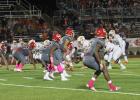 The Groesbeck Goats’ defense gets ready for action during their district game against the Teague Lions last Friday night at home. Photo courtesy of GHS student Graciela Galvan