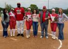 Parents and seniors gather for a group picture (l to r) Valerie Lewis, Sa’Riyah Smith, Alfred Jackson, Ali Platt, Nicole Vincent, Jason Trojacek, Janae Trojacek, and Mica Trojacek. Article Image Alt Text