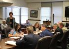 Diane George speaks to county commissioners about the near-constant noise caused by the Waco Solar Farm, which neighbors her property, and suggests sound mitigation measures for future solar farms. Article Image Alt Text