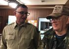 Mike Loftice, interim park superintendent talks to Donald Sanderson after the night hike Article Image Alt Text