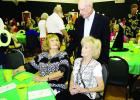 Former Limestone County Commissioner Morris Beaver chats with wife Marcia, left, and their friend Marvaline Jones, all of Groesbeck, at the Mexia State Supported Living Center Volunteer Council gala fundraiser on Saturday, Aug. 19, at First Baptist Church, Mexia. Photos by Roxanne Thompson/The Groesbeck Journal